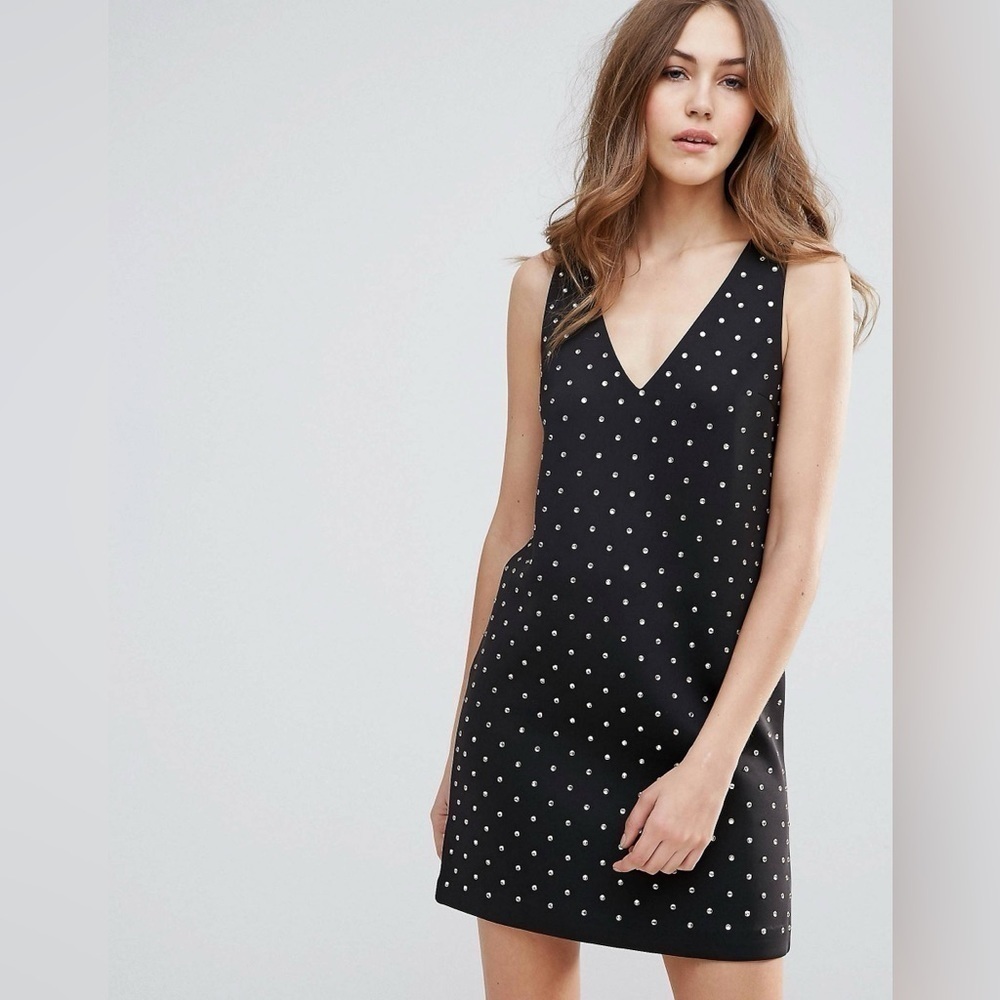French‎ connection black Diamond Crop Shift Dress size 8 NWOT